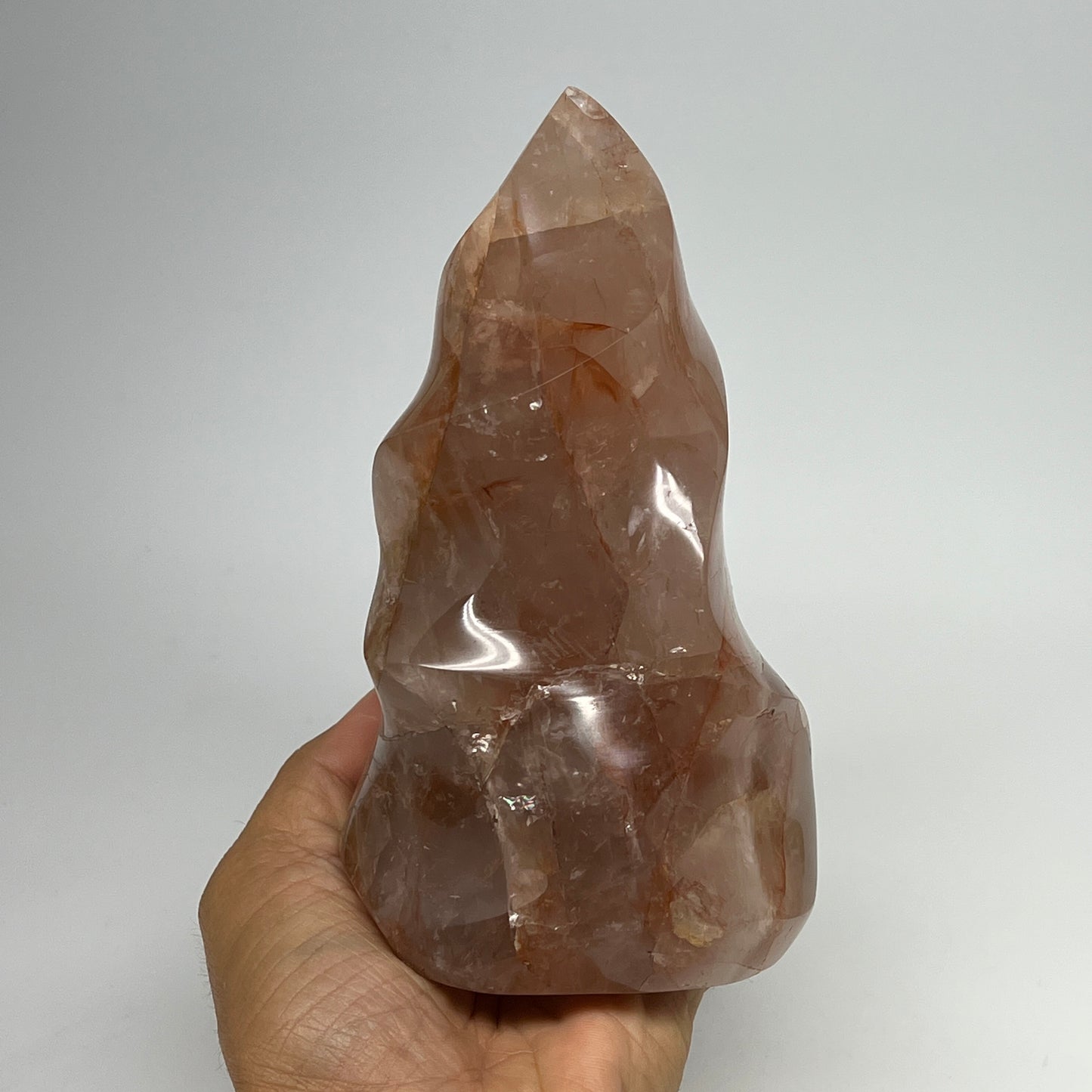 1215g,6"x3.7"x3.1" Red Hematoid Quartz Flame Crystal @Madagascar, B19554