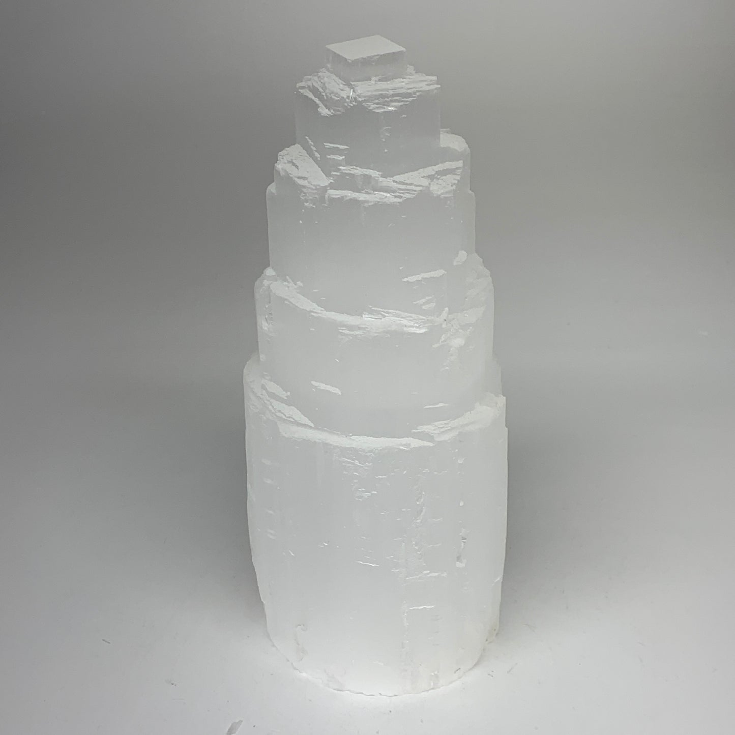 3.27 lb,7.75"x3.2" White Selenite (Satin Spar) Rough Lamp W/Chord @Morocco,B1244