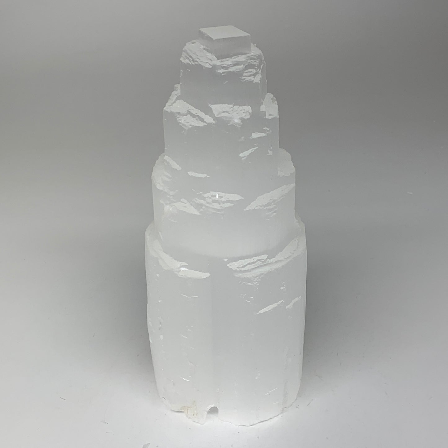 3.27 lb,7.75"x3.2" White Selenite (Satin Spar) Rough Lamp W/Chord @Morocco,B1244