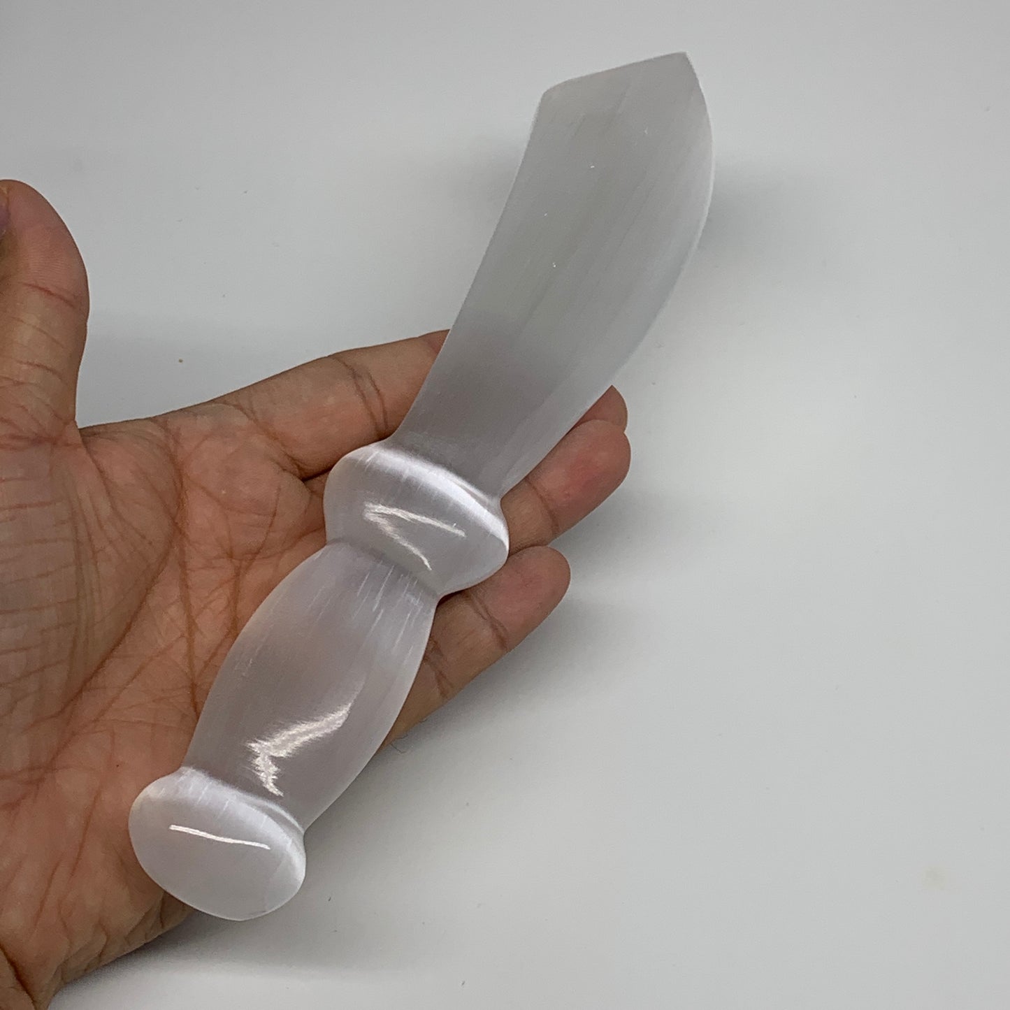 211.2g,8.5"x1.6"x0.8"Natural Selenite Crystal Knife (Satin Spar) @Morocco,B9188