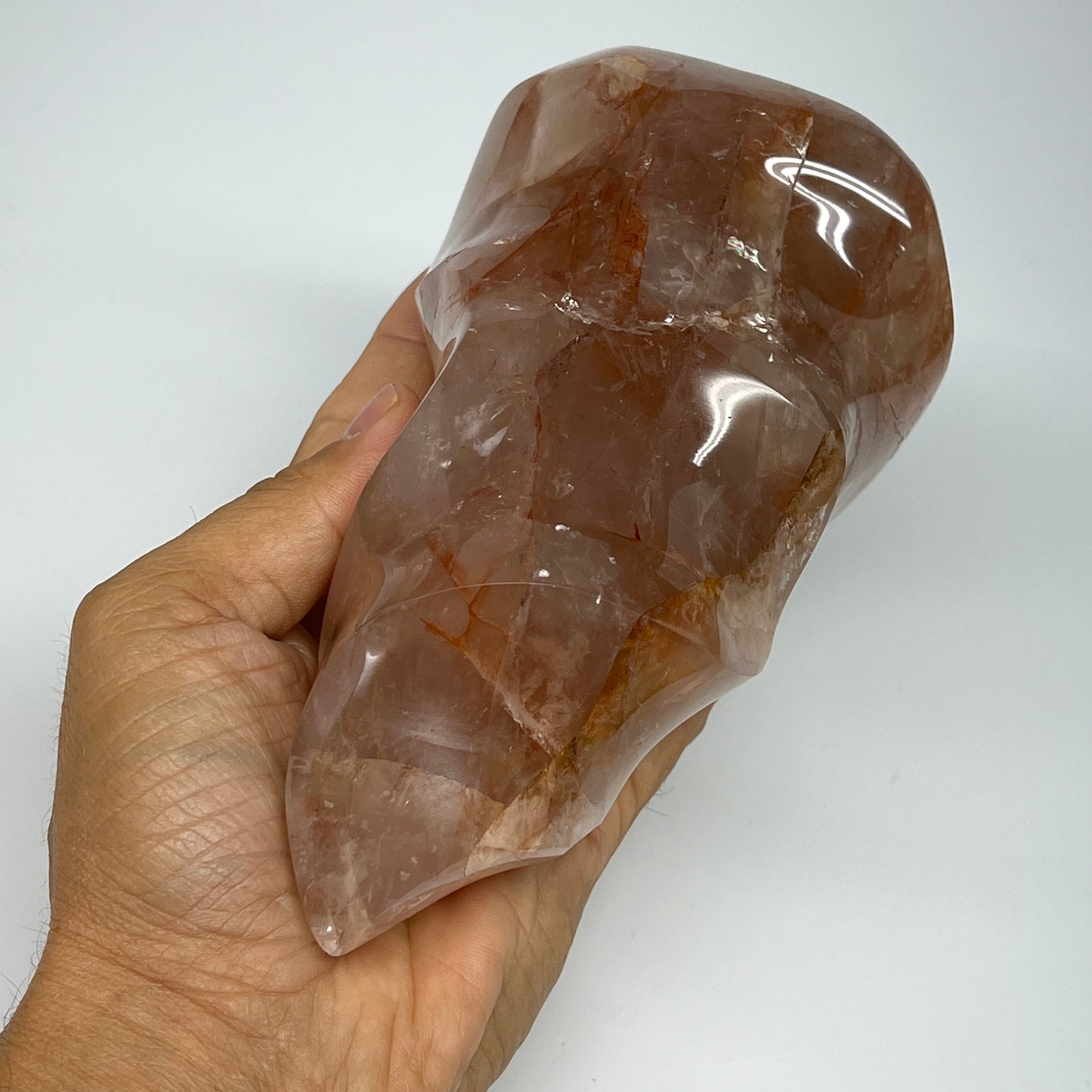1215g,6"x3.7"x3.1" Red Hematoid Quartz Flame Crystal @Madagascar, B19554