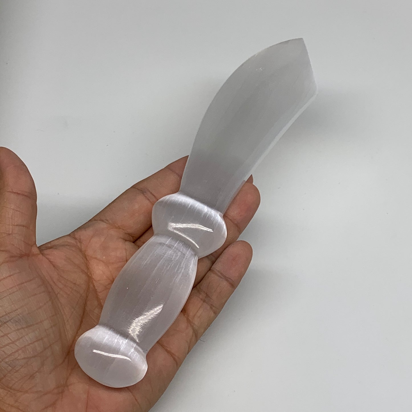 211.2g,8.5"x1.6"x0.8"Natural Selenite Crystal Knife (Satin Spar) @Morocco,B9188