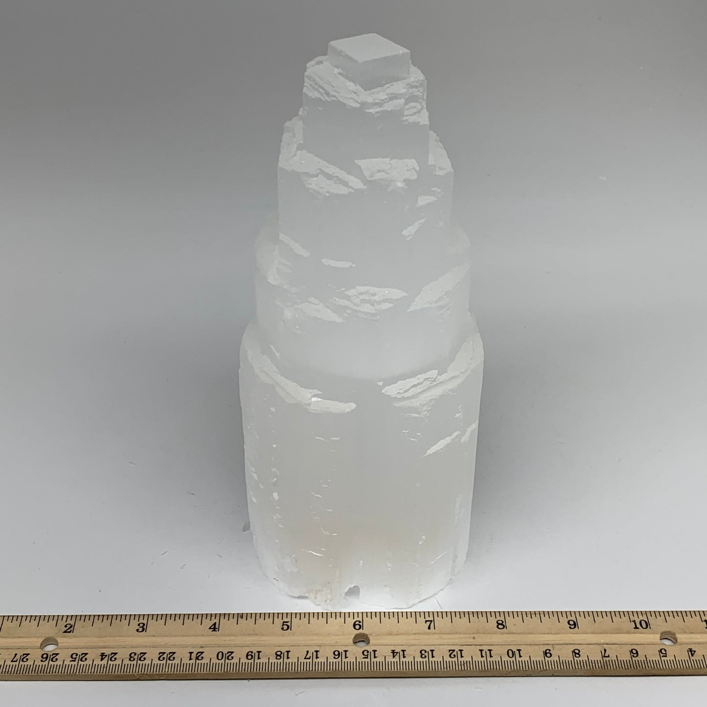 3.27 lb,7.75"x3.2" White Selenite (Satin Spar) Rough Lamp W/Chord @Morocco,B1244