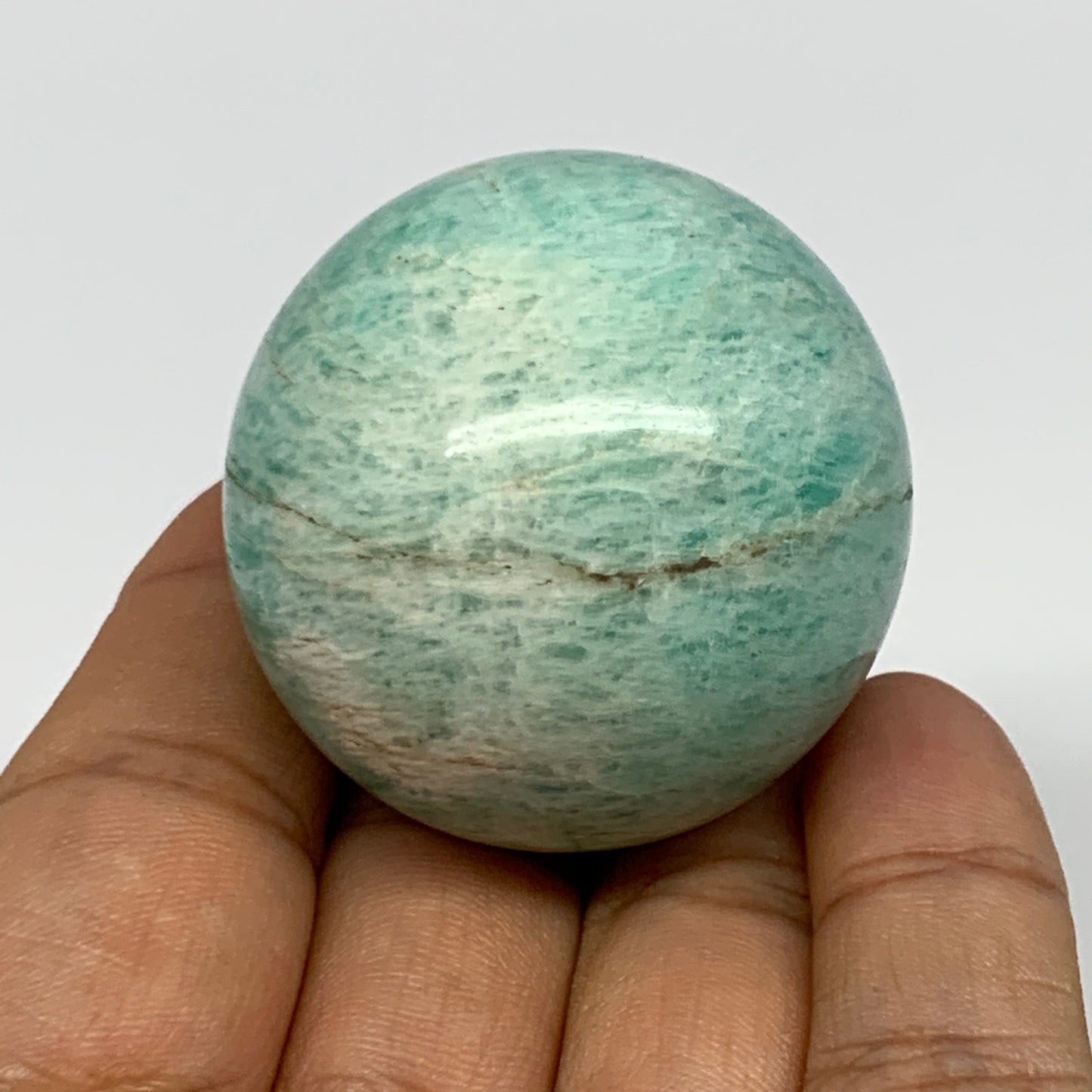 92g, 1.6" Small Amazonite Sphere Ball Gemstone from Madagascar, B15813