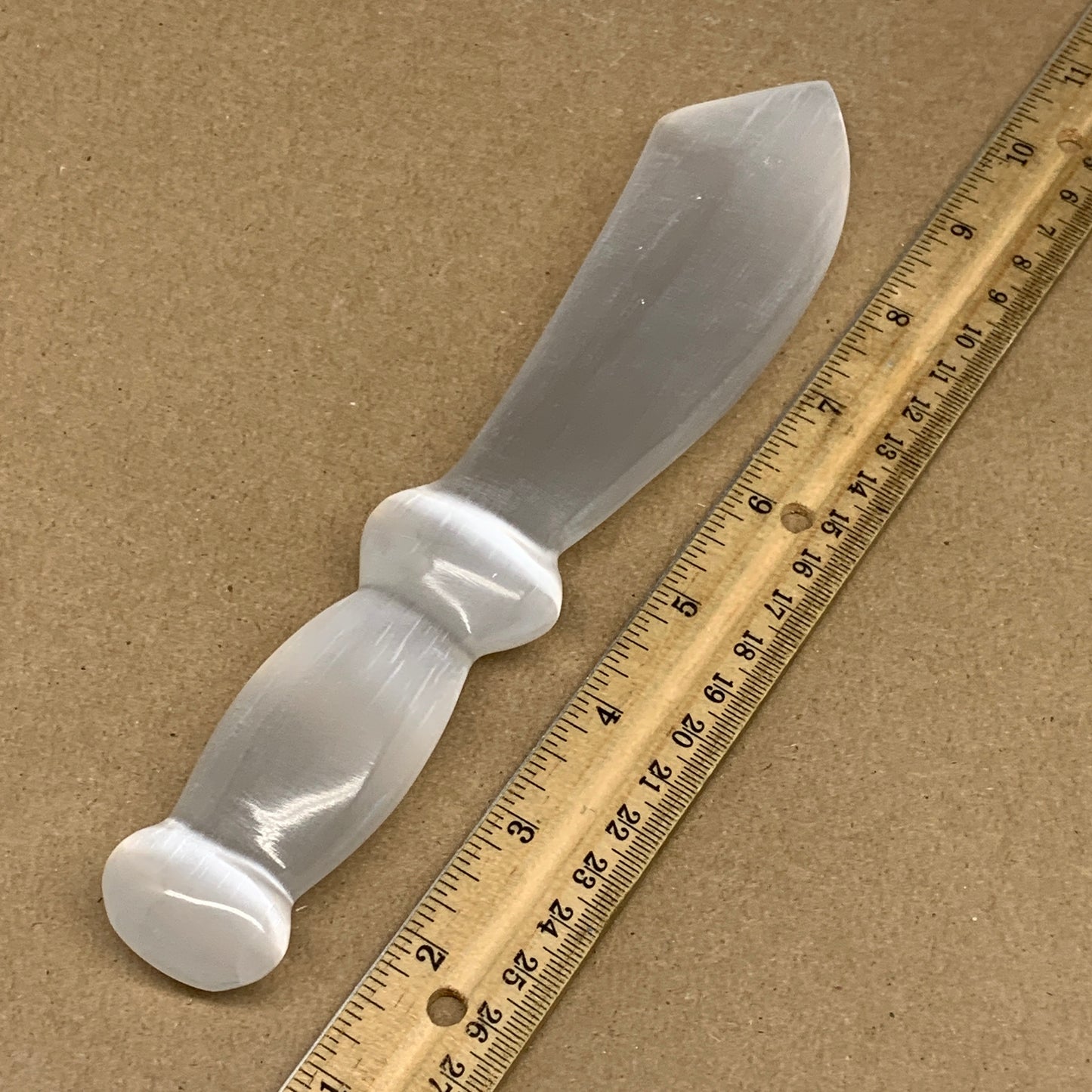 211.2g,8.5"x1.6"x0.8"Natural Selenite Crystal Knife (Satin Spar) @Morocco,B9188