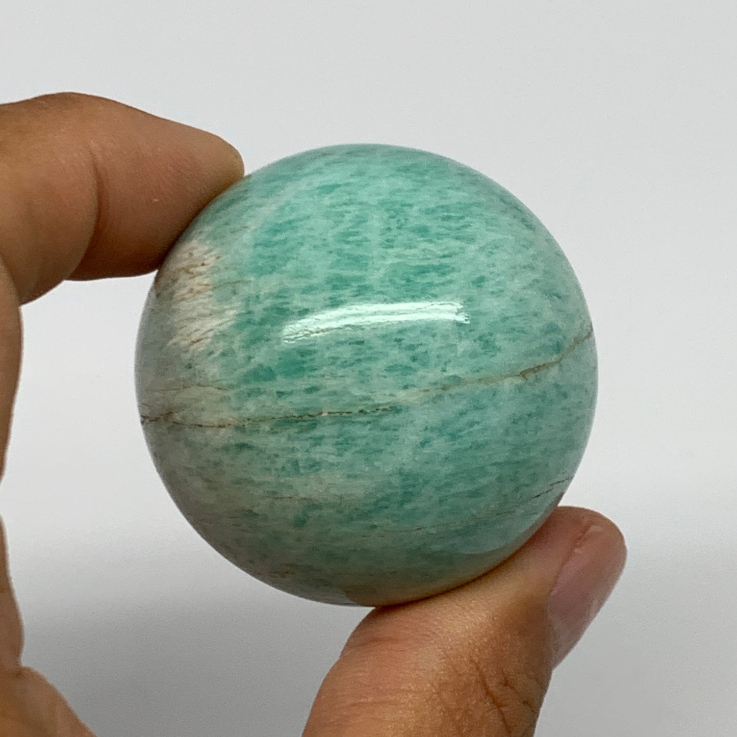 92g, 1.6" Small Amazonite Sphere Ball Gemstone from Madagascar, B15813