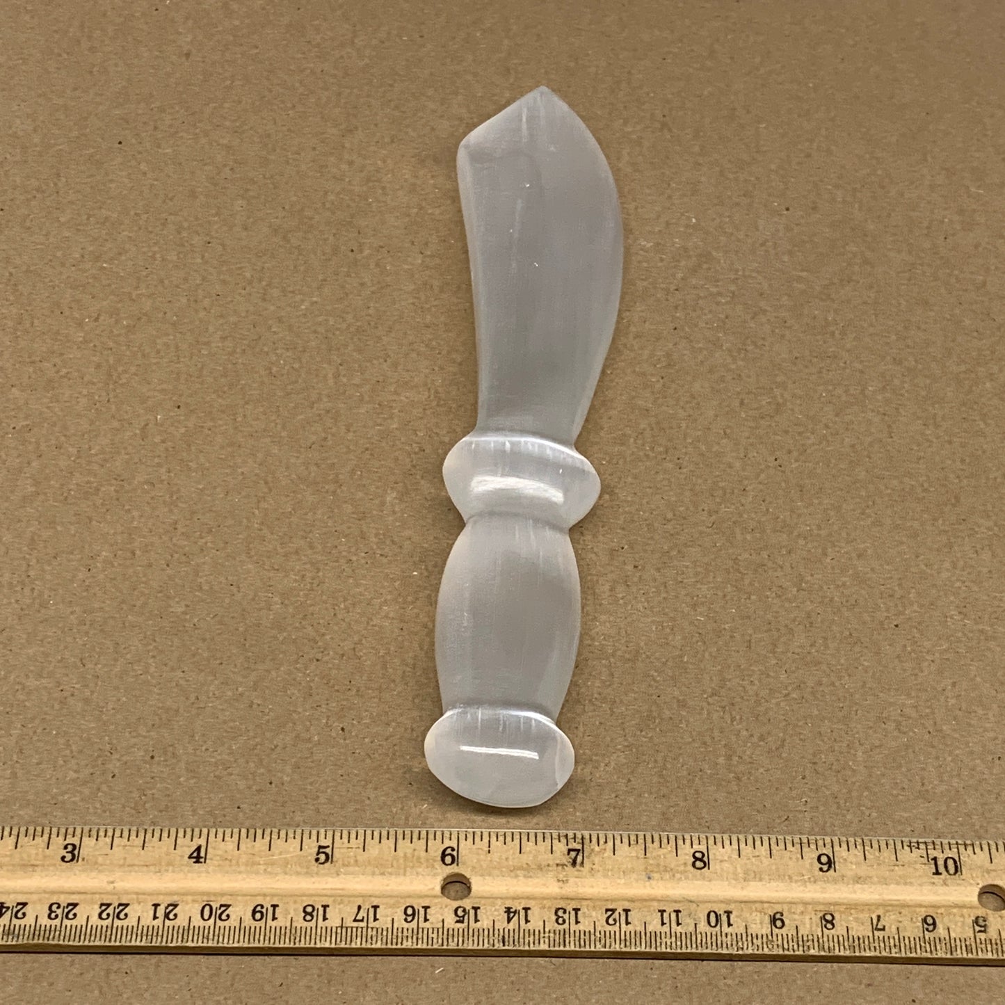 211.2g,8.5"x1.6"x0.8"Natural Selenite Crystal Knife (Satin Spar) @Morocco,B9188