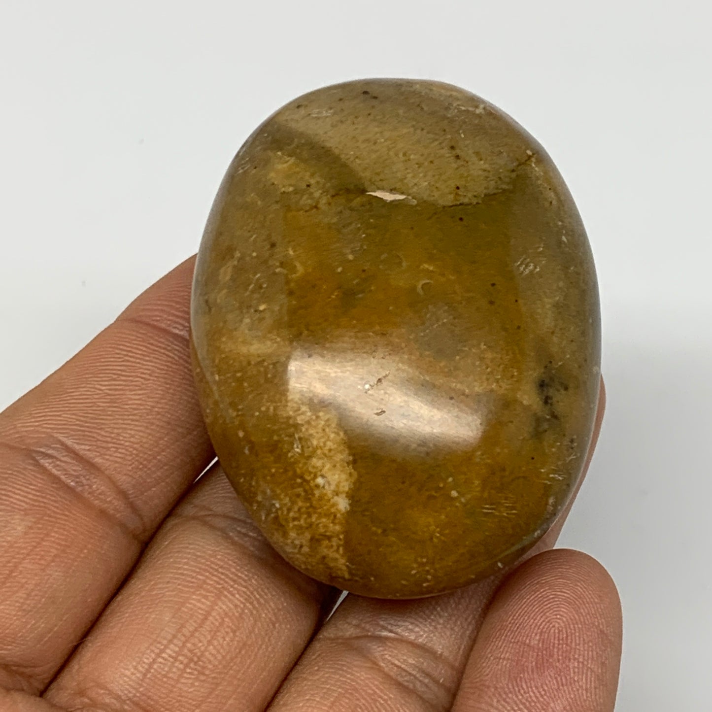 73g, 2.1"x1.6"x1", Yellow Ocean Jasper Palm-Stone @Madagascar, B18140