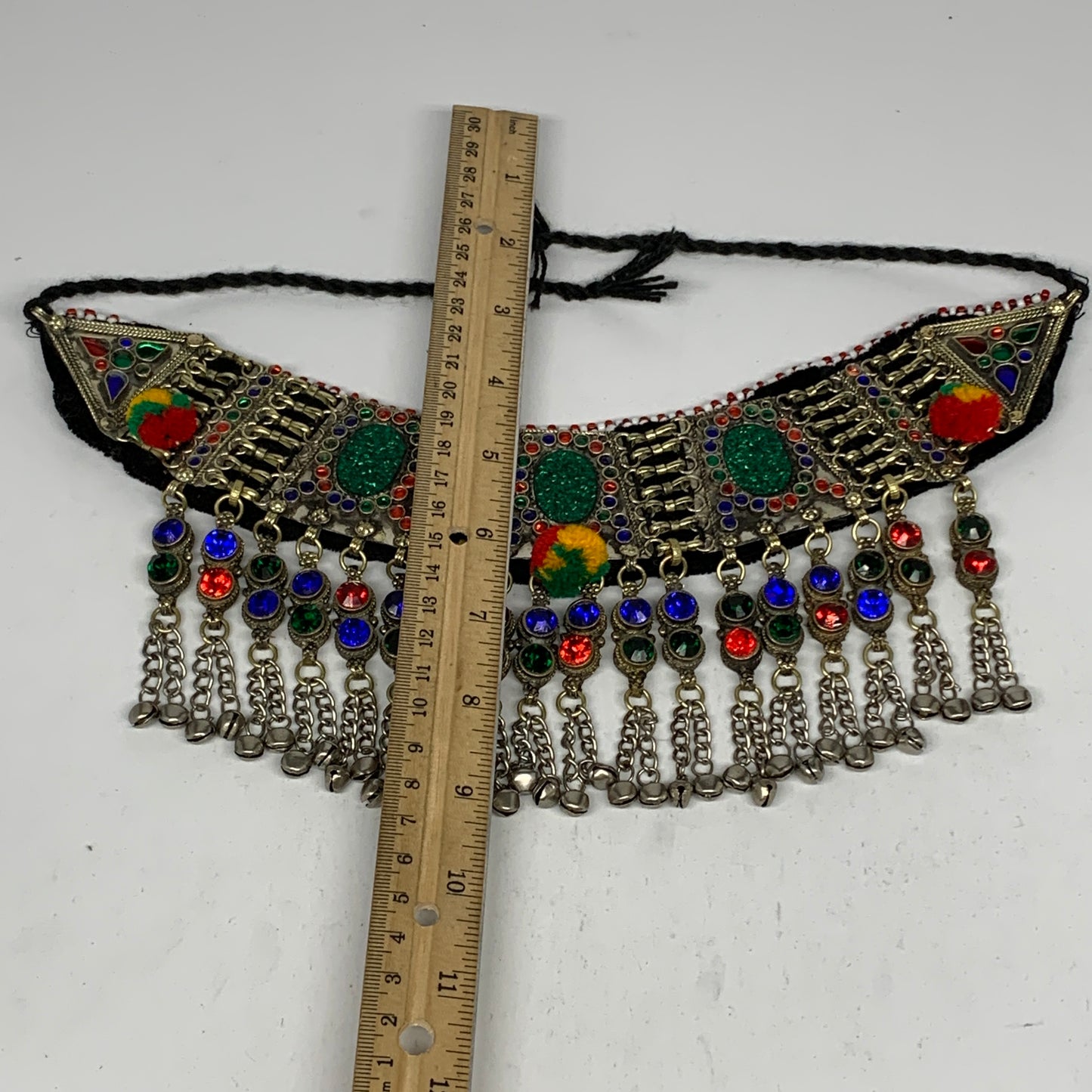 255g, 12"x5"Kuchi Choker Necklace Multi-Color Tribal Gypsy Bohemian,B14077