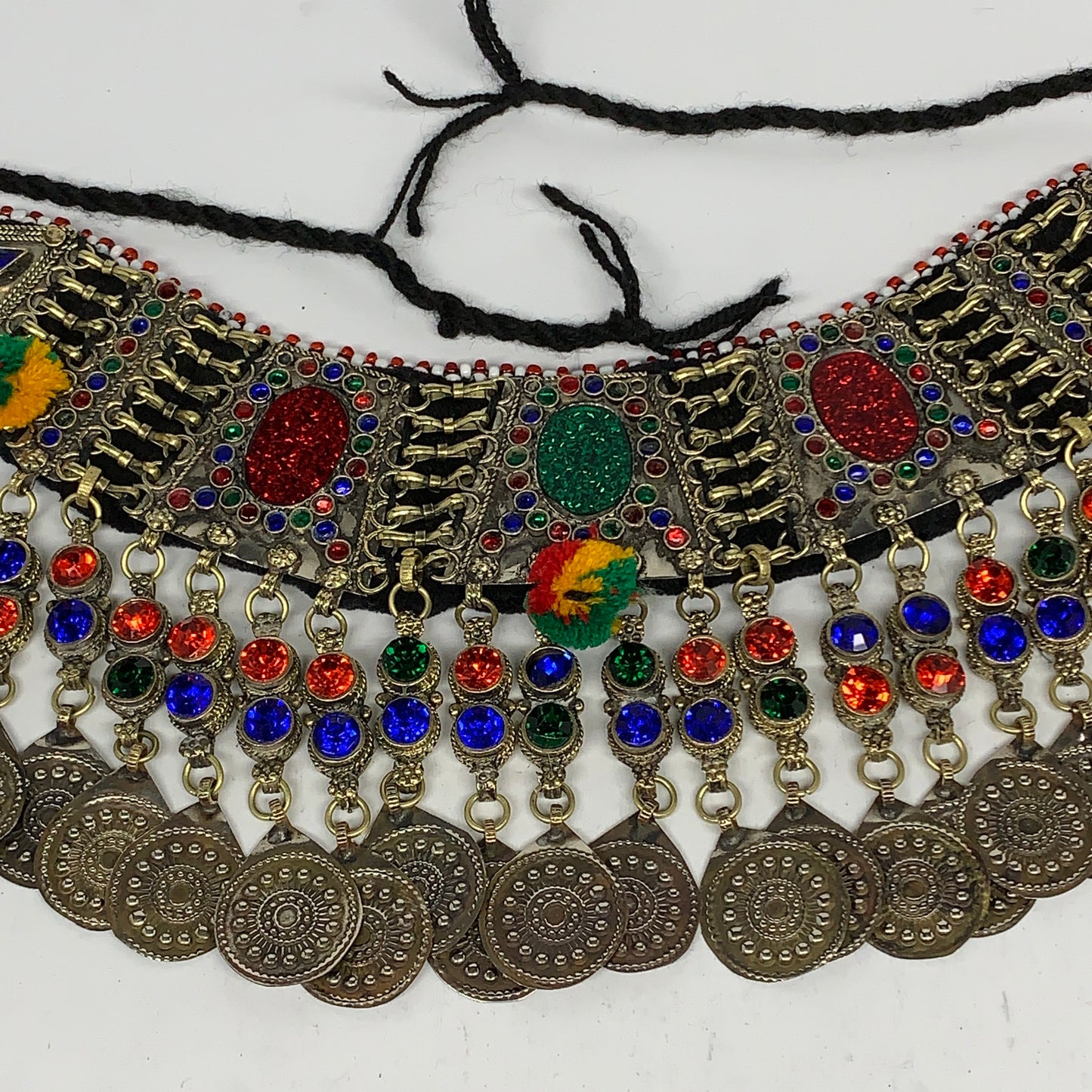 240g, 12"x5"Kuchi Choker Necklace Multi-Color Tribal Gypsy Bohemian,B14078