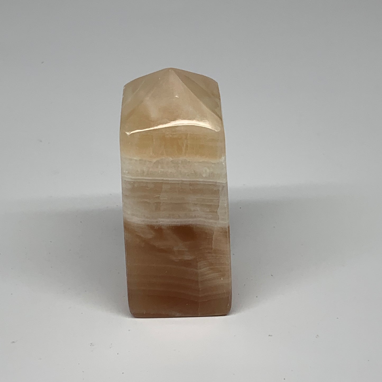 251.1g, 3.5"x1.4", Honey Calcite Point Tower Obelisk Crystal @Pakistan, B25310