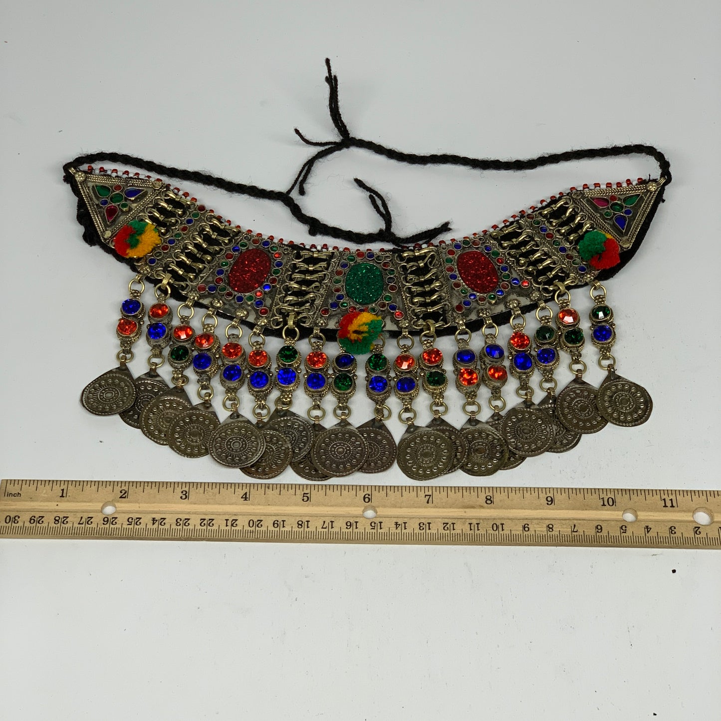 240g, 12"x5"Kuchi Choker Necklace Multi-Color Tribal Gypsy Bohemian,B14078