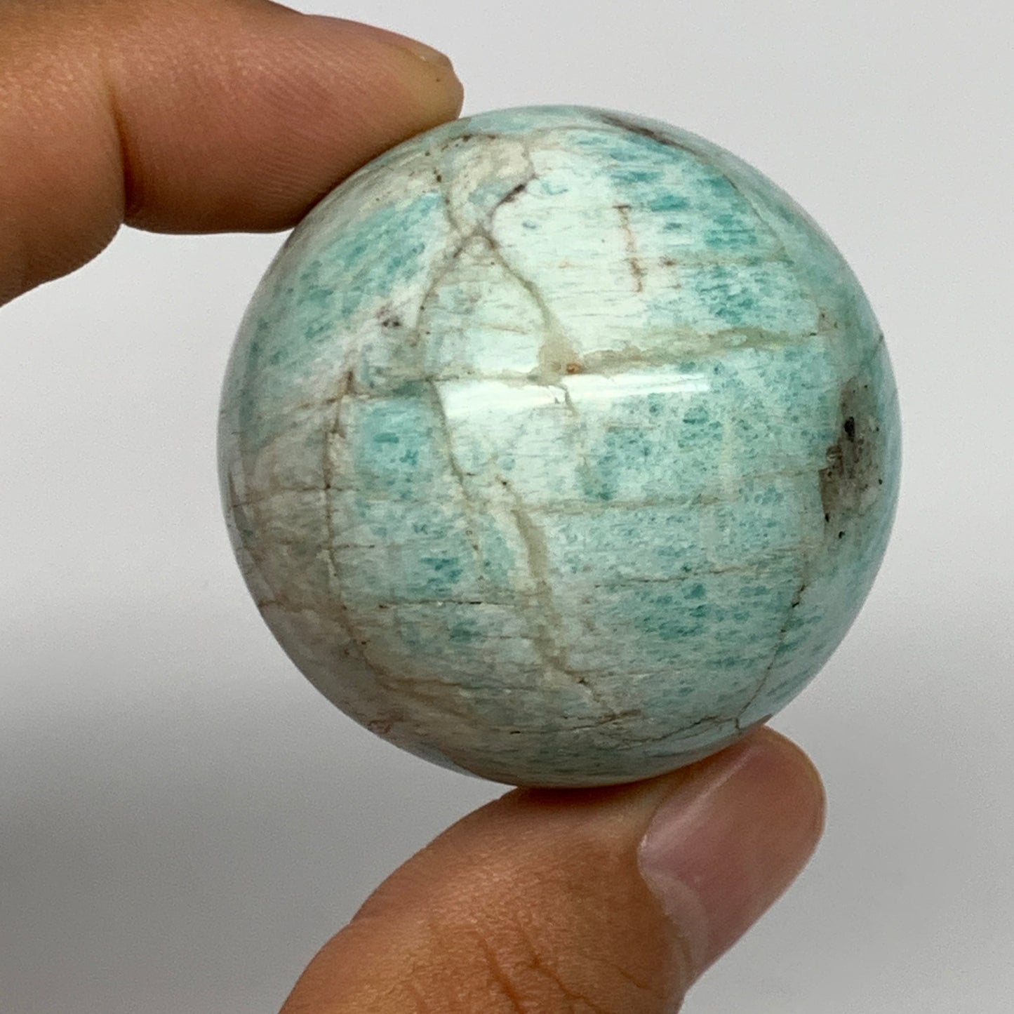 86g, 1.6" Small Amazonite Sphere Ball Gemstone from Madagascar, B15815