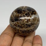 118.6g, 1.8" (46mm), Chocolate/Gray Onyx Sphere Ball Gemstone @Morocco, B18913
