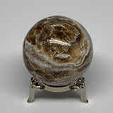 118.6g, 1.8" (46mm), Chocolate/Gray Onyx Sphere Ball Gemstone @Morocco, B18913