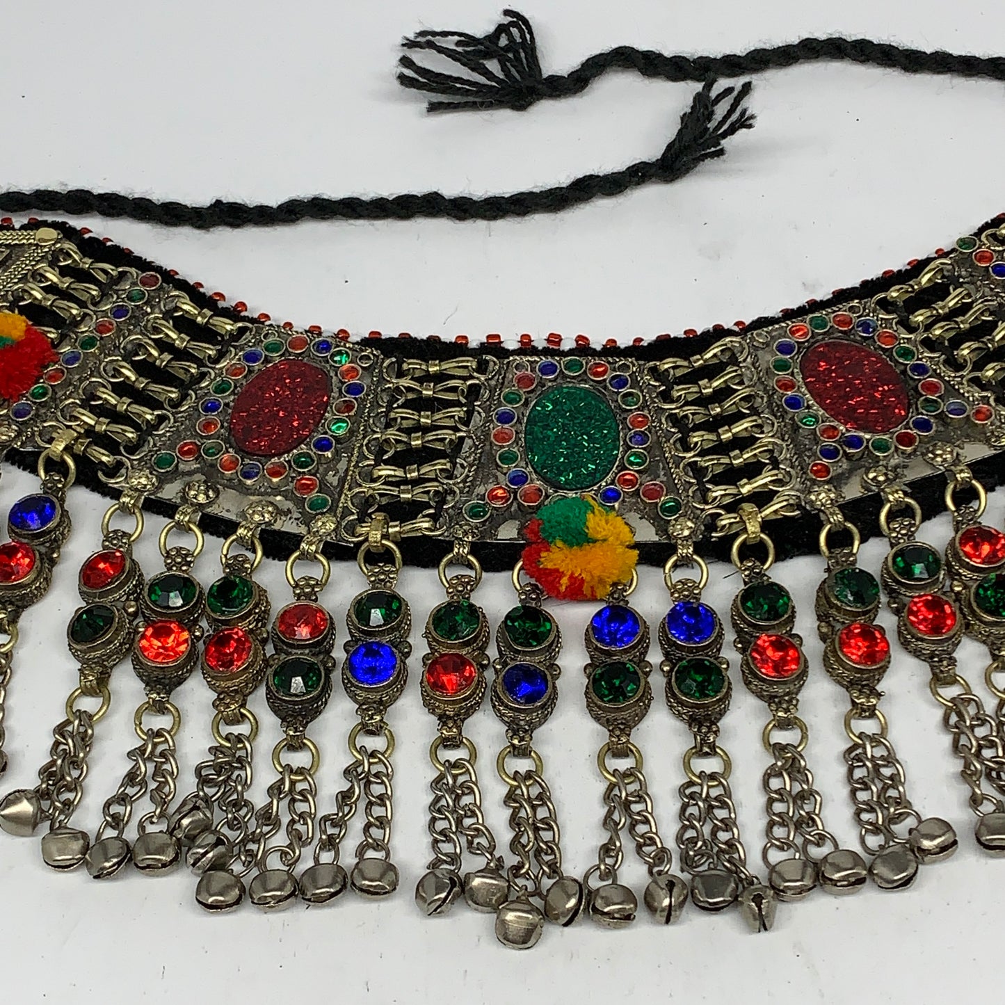 255g, 12"x4"Kuchi Choker Necklace Multi-Color Tribal Gypsy Bohemian,B14080