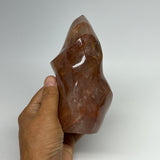 895g,5.5"x3.1"x2.7" Red Hematoid Quartz Flame Crystal @Madagascar, B19557