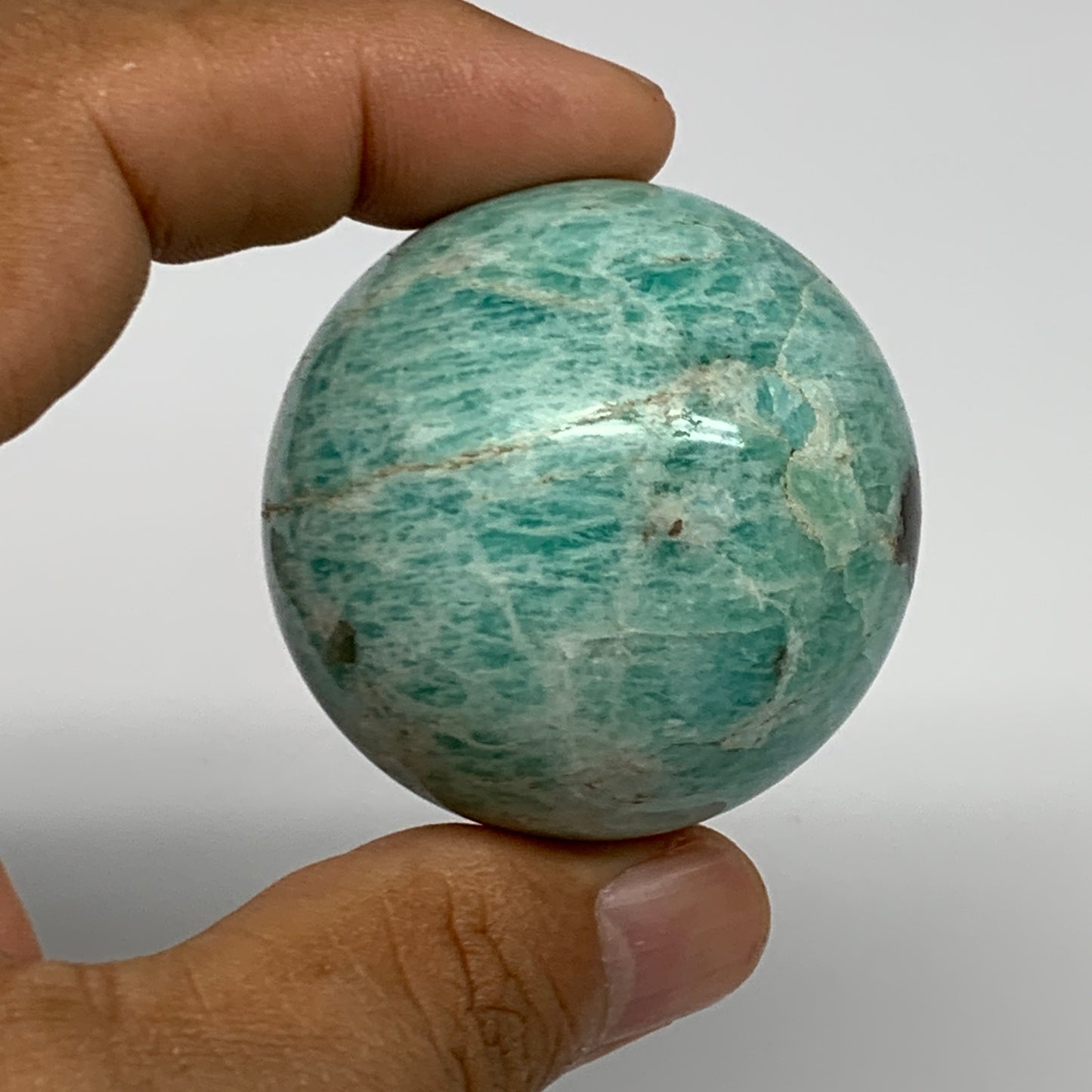 107.2g, 1.7" Small Amazonite Sphere Ball Gemstone from Madagascar, B15816