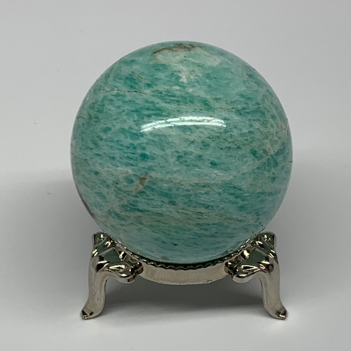 107.2g, 1.7" Small Amazonite Sphere Ball Gemstone from Madagascar, B15816