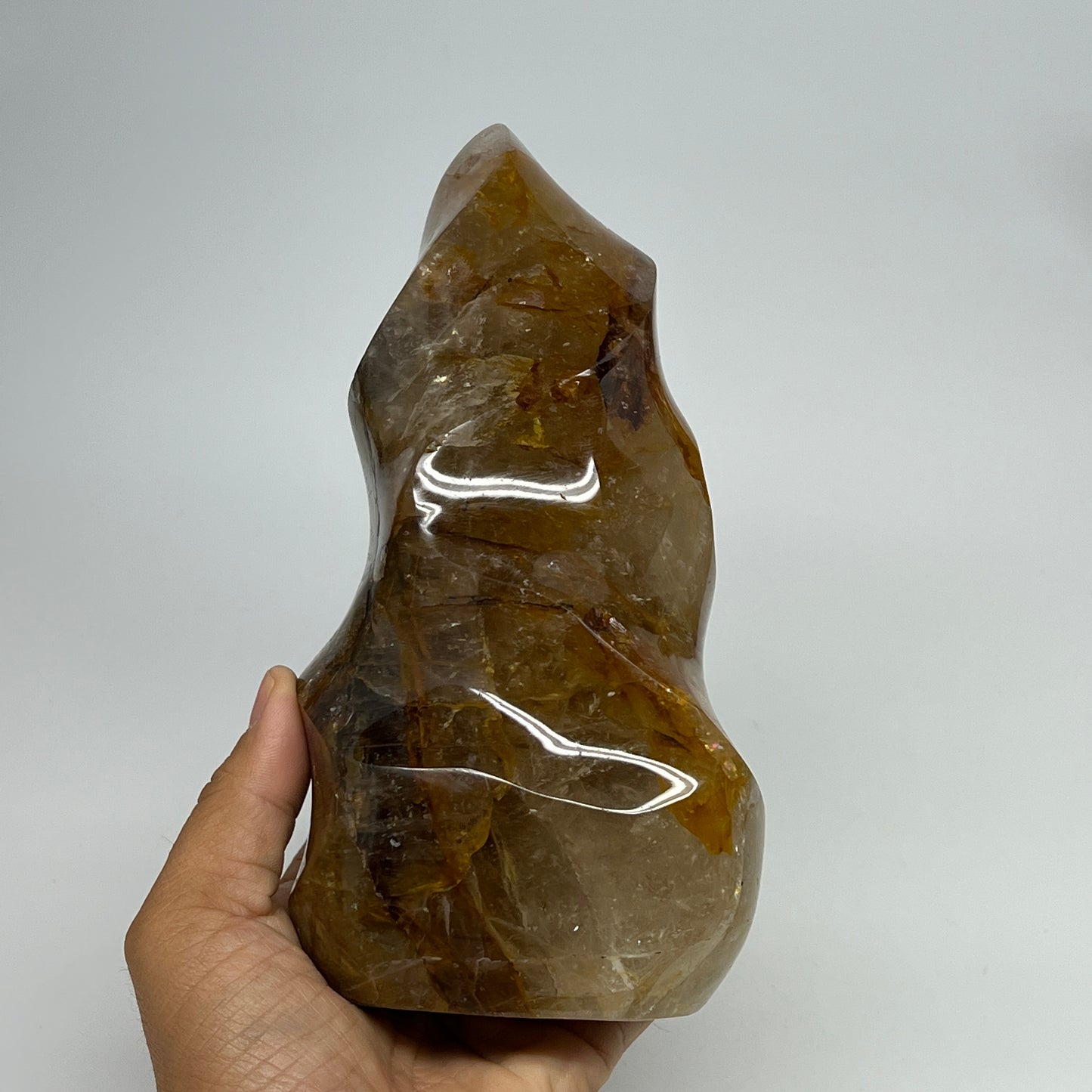 1345g,7.3"x3.8"x2.5" Red Hematoid Quartz Flame Crystal @Madagascar, B19558