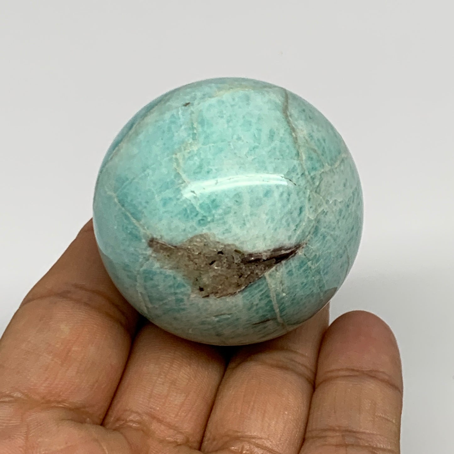 120.4g, 1.8" Small Amazonite Sphere Ball Gemstone from Madagascar, B15817