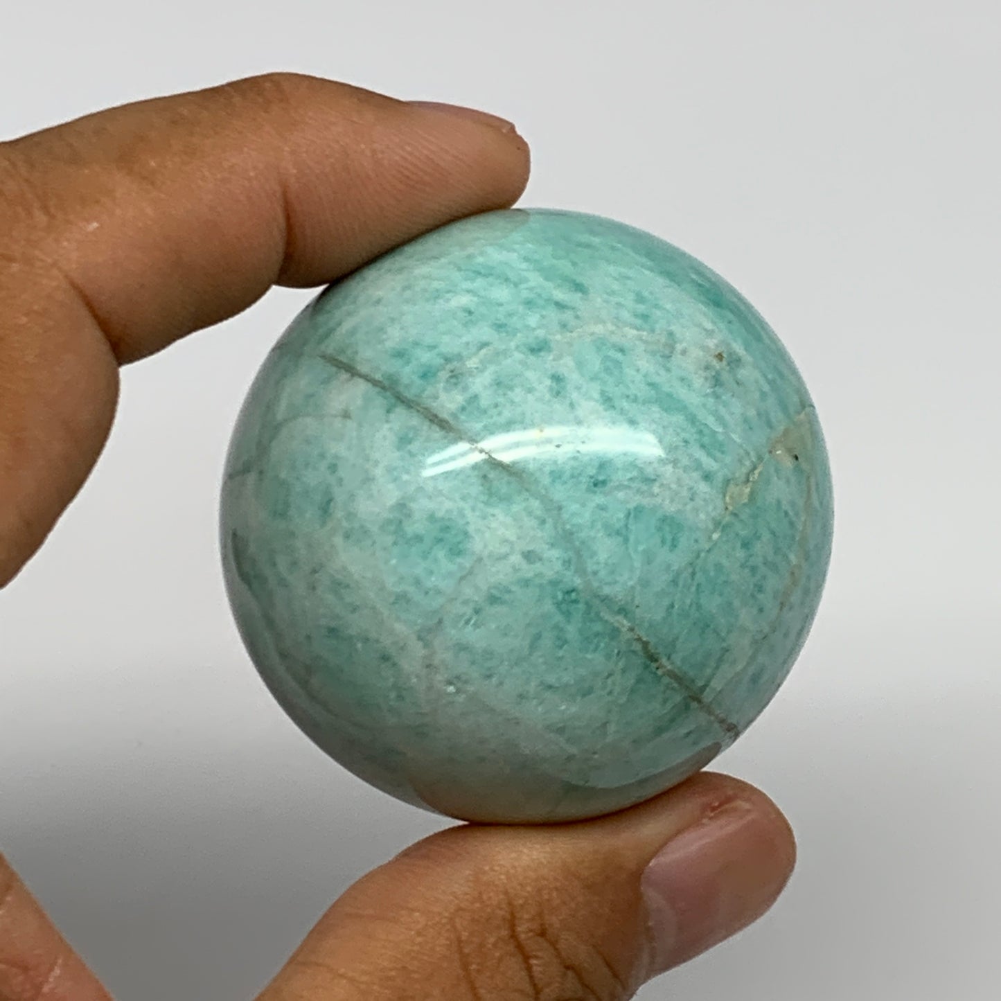 120.4g, 1.8" Small Amazonite Sphere Ball Gemstone from Madagascar, B15817