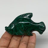 88.5g, 3.2"x1.8"x0.6" Natural Solid Malachite Fish Figurine @Congo, B7226