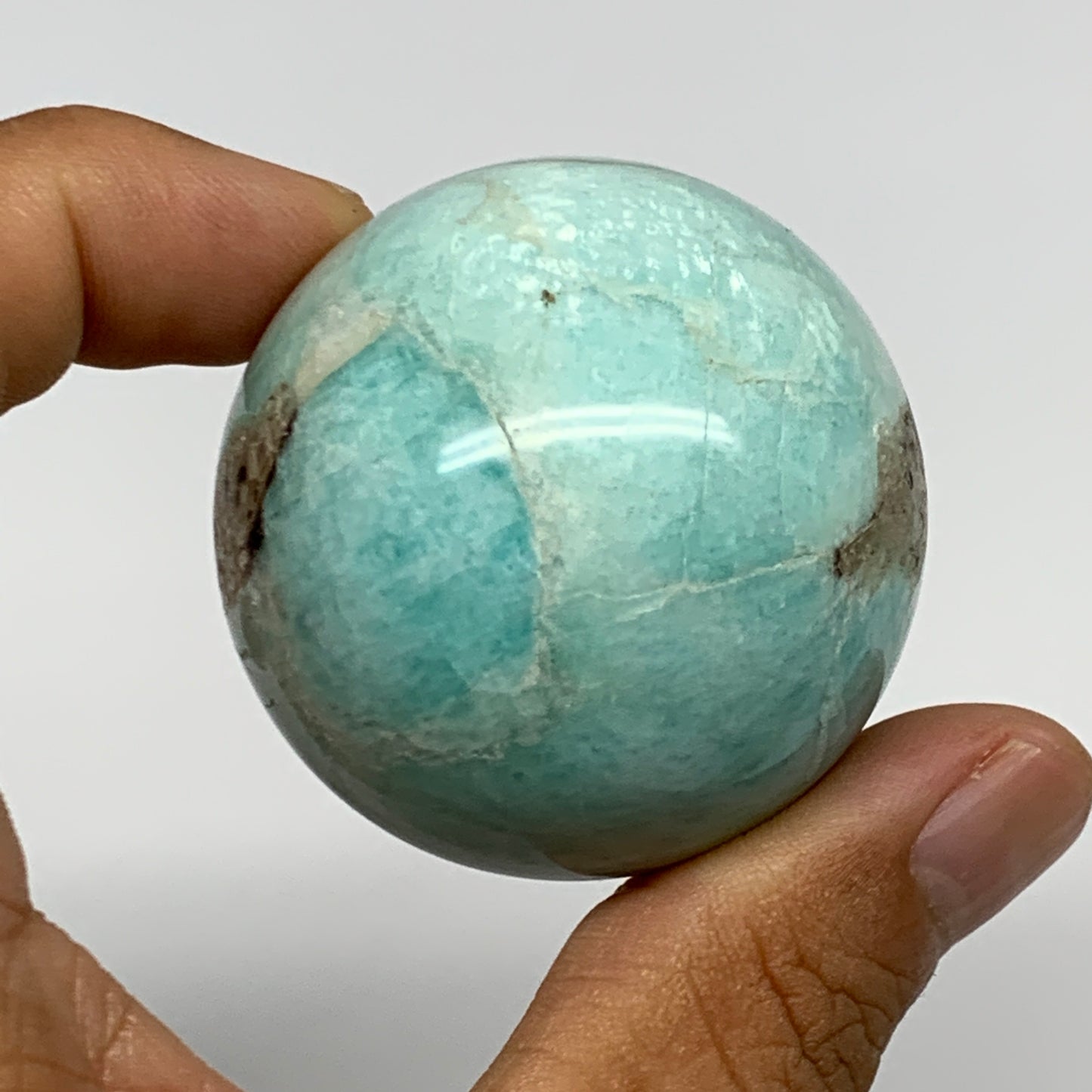 120.4g, 1.8" Small Amazonite Sphere Ball Gemstone from Madagascar, B15817