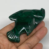 88.5g, 3.2"x1.8"x0.6" Natural Solid Malachite Fish Figurine @Congo, B7226