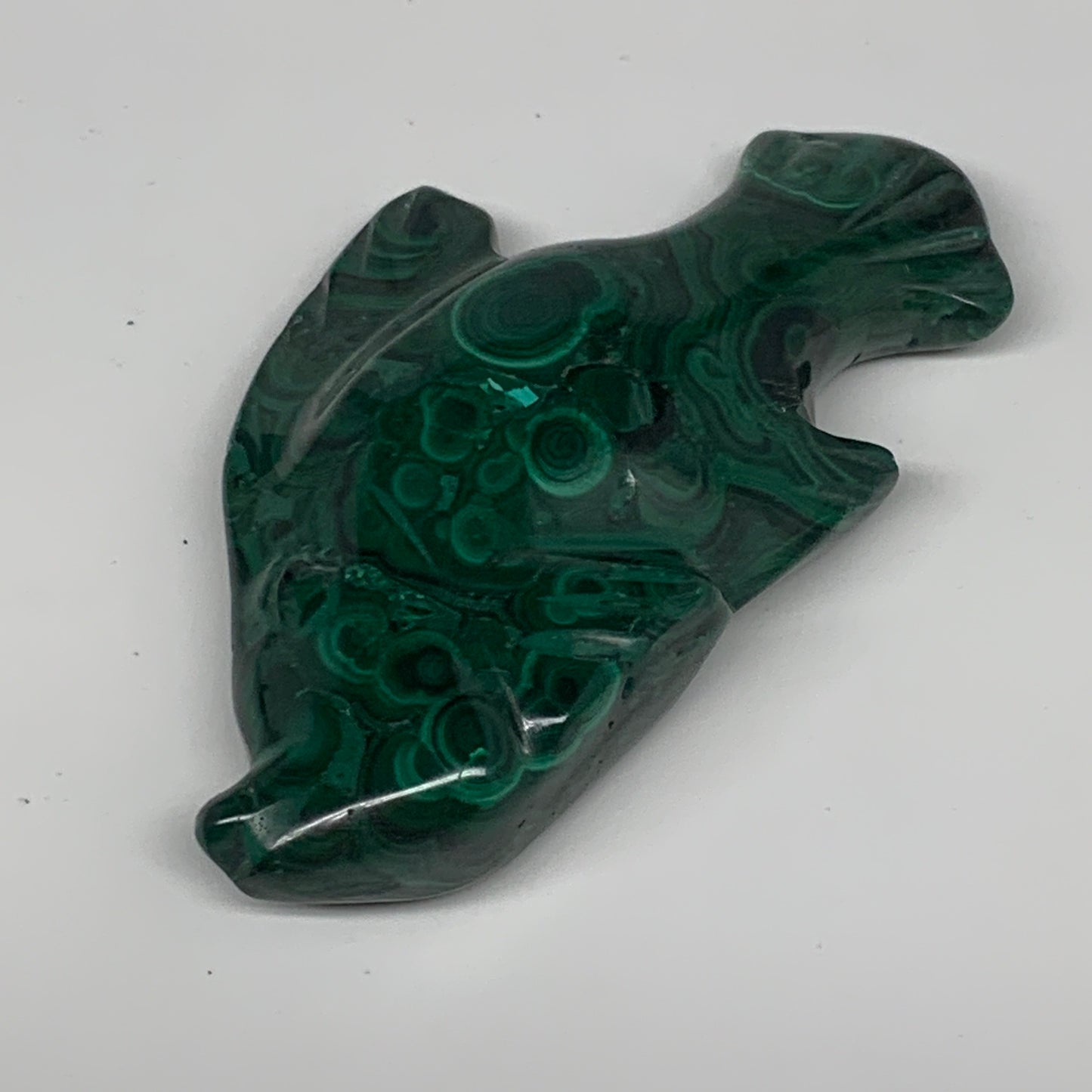 88.5g, 3.2"x1.8"x0.6" Natural Solid Malachite Fish Figurine @Congo, B7226