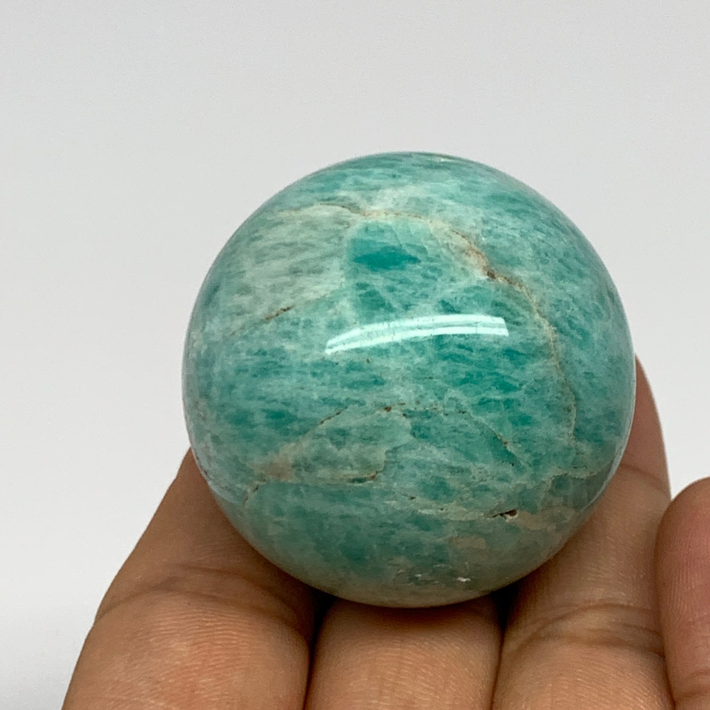 88.5g, 1.6" Small Amazonite Sphere Ball Gemstone from Madagascar, B15818