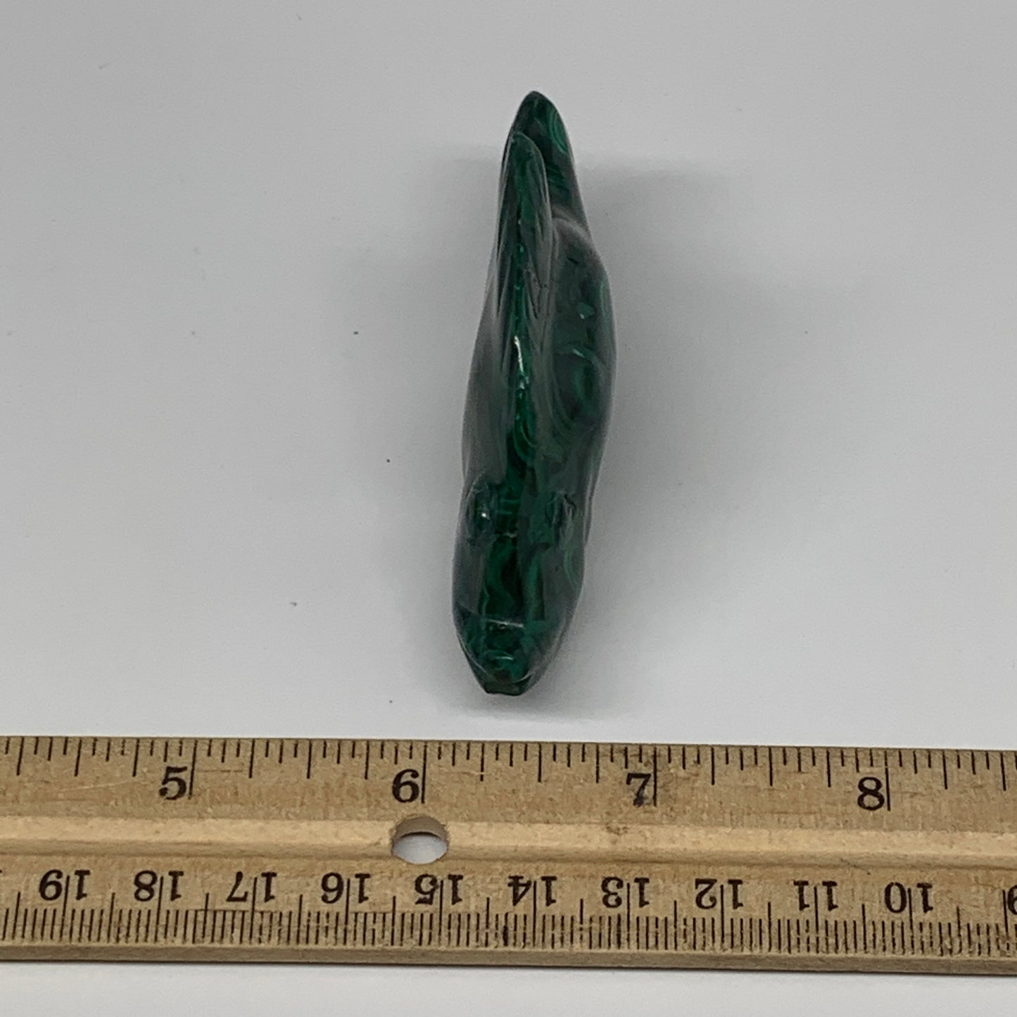 88.5g, 3.2"x1.8"x0.6" Natural Solid Malachite Fish Figurine @Congo, B7226