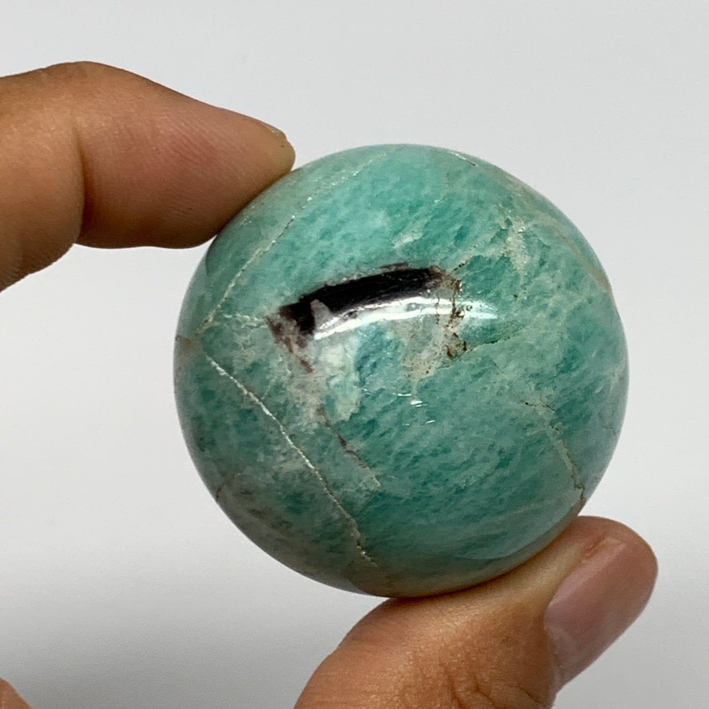 88.5g, 1.6" Small Amazonite Sphere Ball Gemstone from Madagascar, B15818