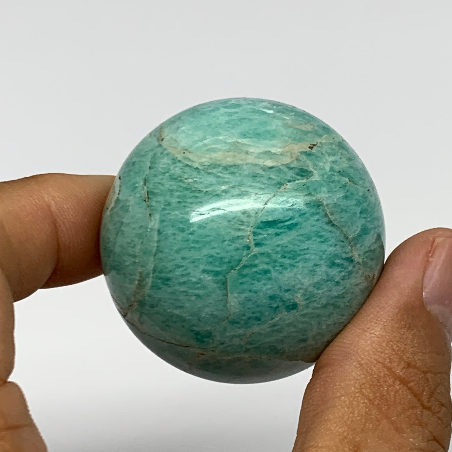 88.5g, 1.6" Small Amazonite Sphere Ball Gemstone from Madagascar, B15818