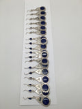 Handmade Natural Lapis Lazuli Sterling Silver Round Earrings Afghanistan, SE12 - watangem.com