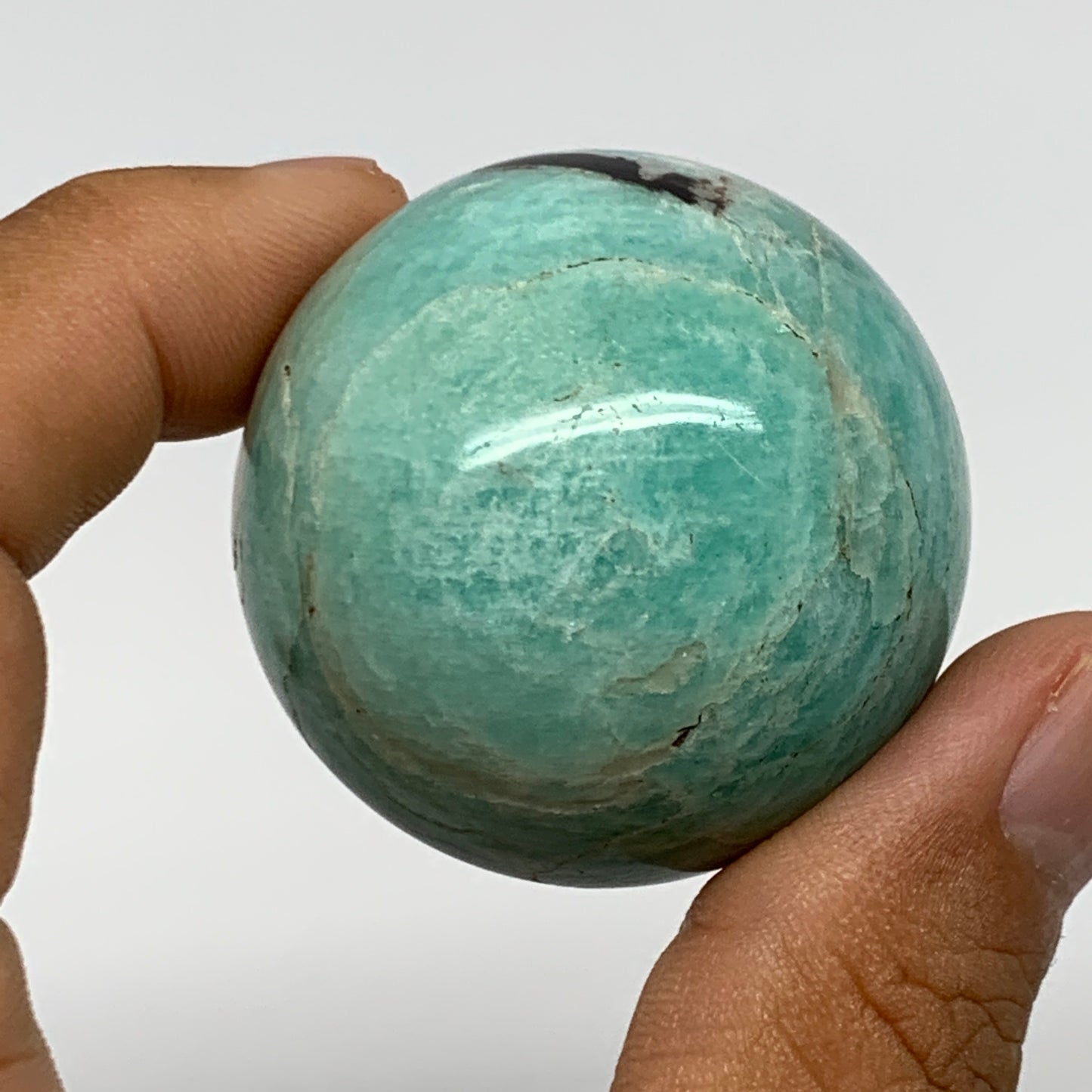 88.5g, 1.6" Small Amazonite Sphere Ball Gemstone from Madagascar, B15818