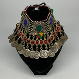 240g, 12"x5"Kuchi Choker Necklace Multi-Color Tribal Gypsy Bohemian,B14082