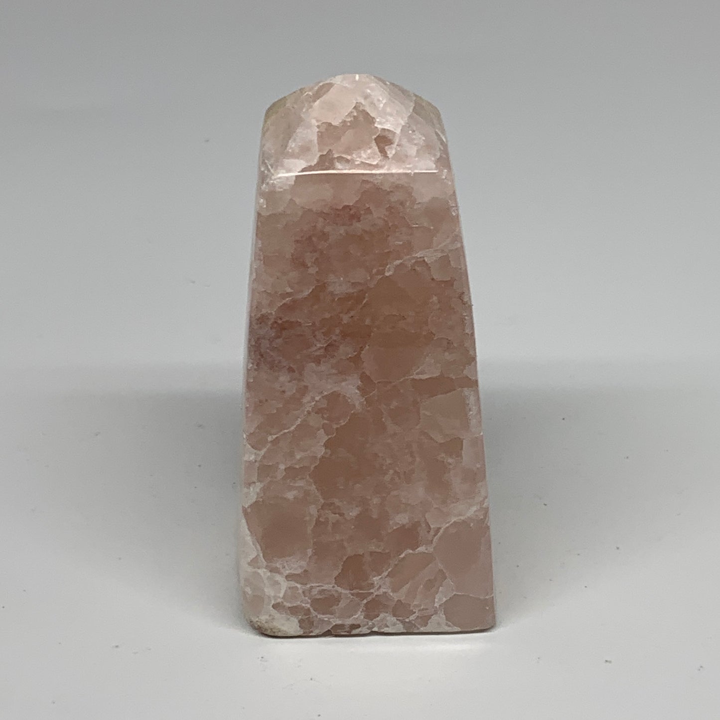 0.88 lbs, 3.9"x1.8" Strawberry Calcite Point Tower Obelisk Crystal, B25314