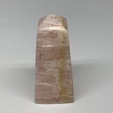 0.88 lbs, 3.9"x1.8" Strawberry Calcite Point Tower Obelisk Crystal, B25314