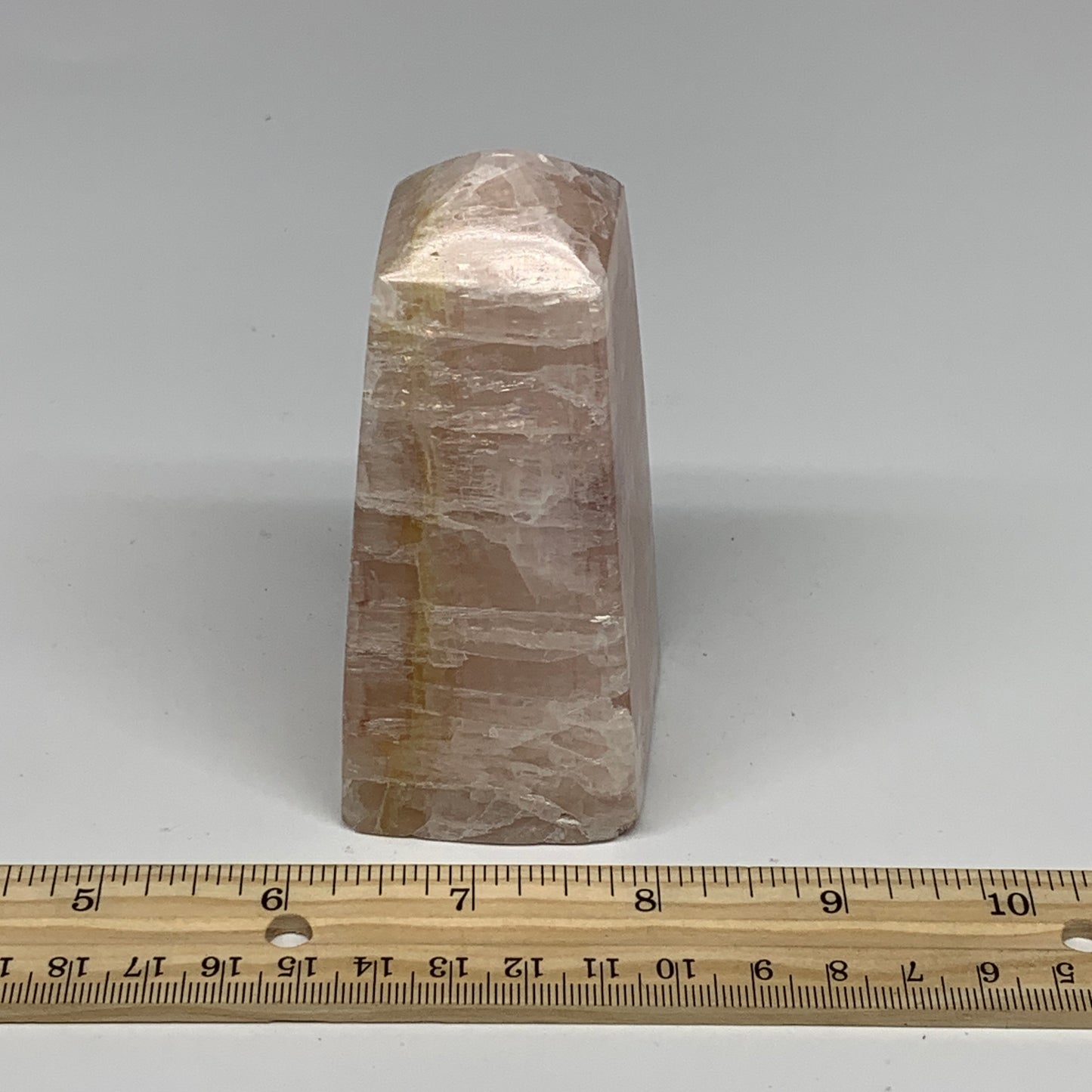 0.88 lbs, 3.9"x1.8" Strawberry Calcite Point Tower Obelisk Crystal, B25314
