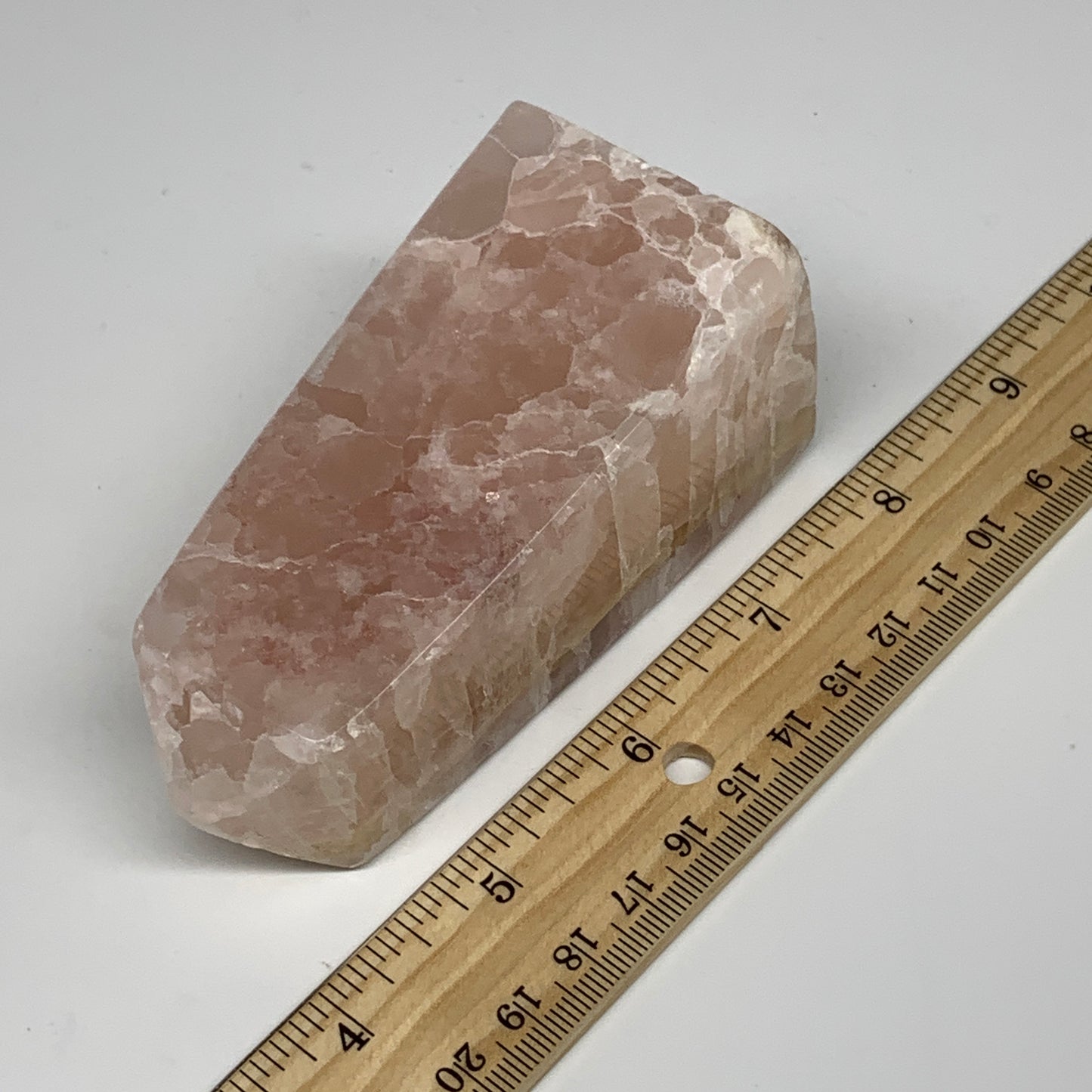 0.88 lbs, 3.9"x1.8" Strawberry Calcite Point Tower Obelisk Crystal, B25314