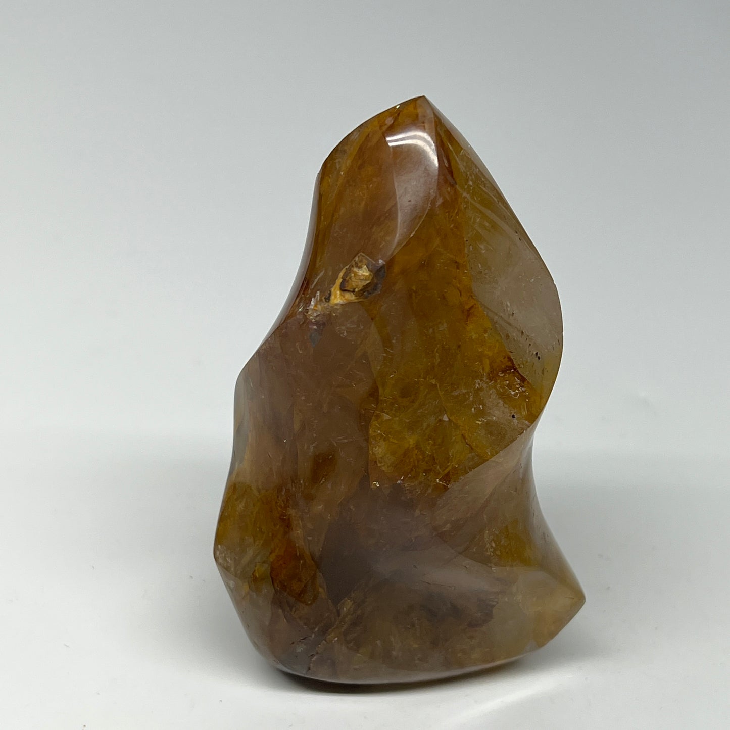 475g,4.6"x2.8"x2.1" Golden Healer Quartz Flame Crystal @Madagascar, B19561