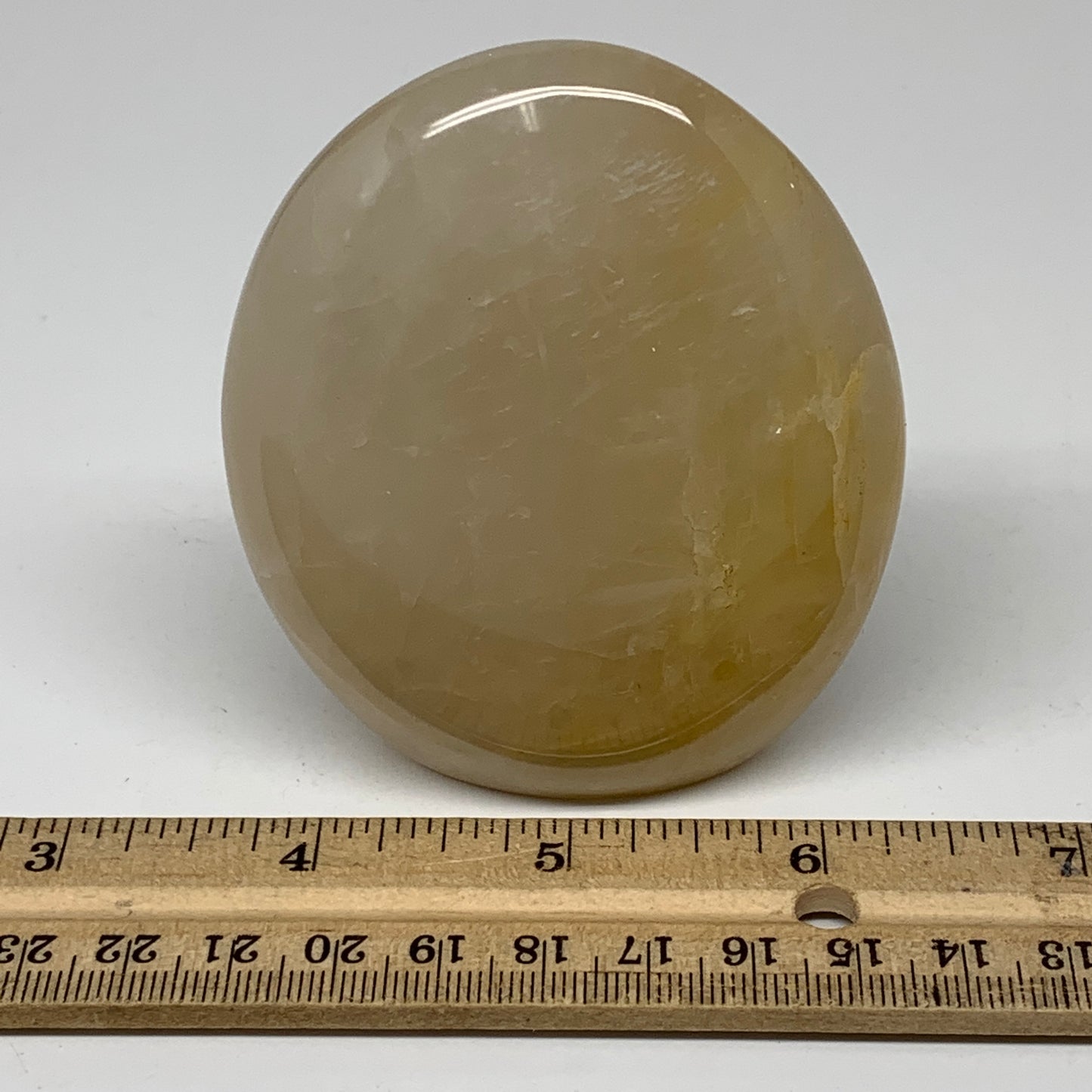 272.3g, 3.3"x2.7"x1.3" Natural Yellow Quartz Freeform Crystal Polished, B5528