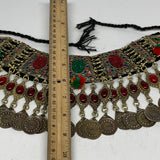 235g, 12"x5"Kuchi Choker Necklace Multi-Color Tribal Gypsy Bohemian,B14083