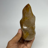 475g,4.6"x2.8"x2.1" Golden Healer Quartz Flame Crystal @Madagascar, B19561