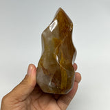 475g,4.6"x2.8"x2.1" Golden Healer Quartz Flame Crystal @Madagascar, B19561