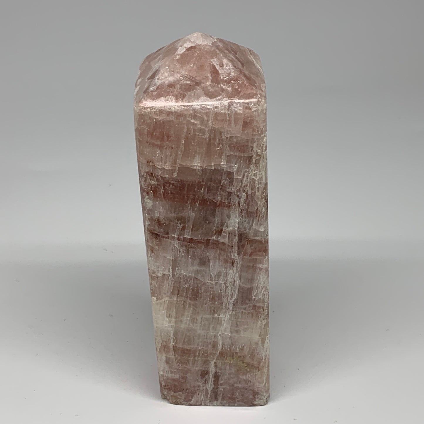 1.84 lbs, 5.9"x1.9" Strawberry Calcite Point Tower Obelisk Crystal, B25316
