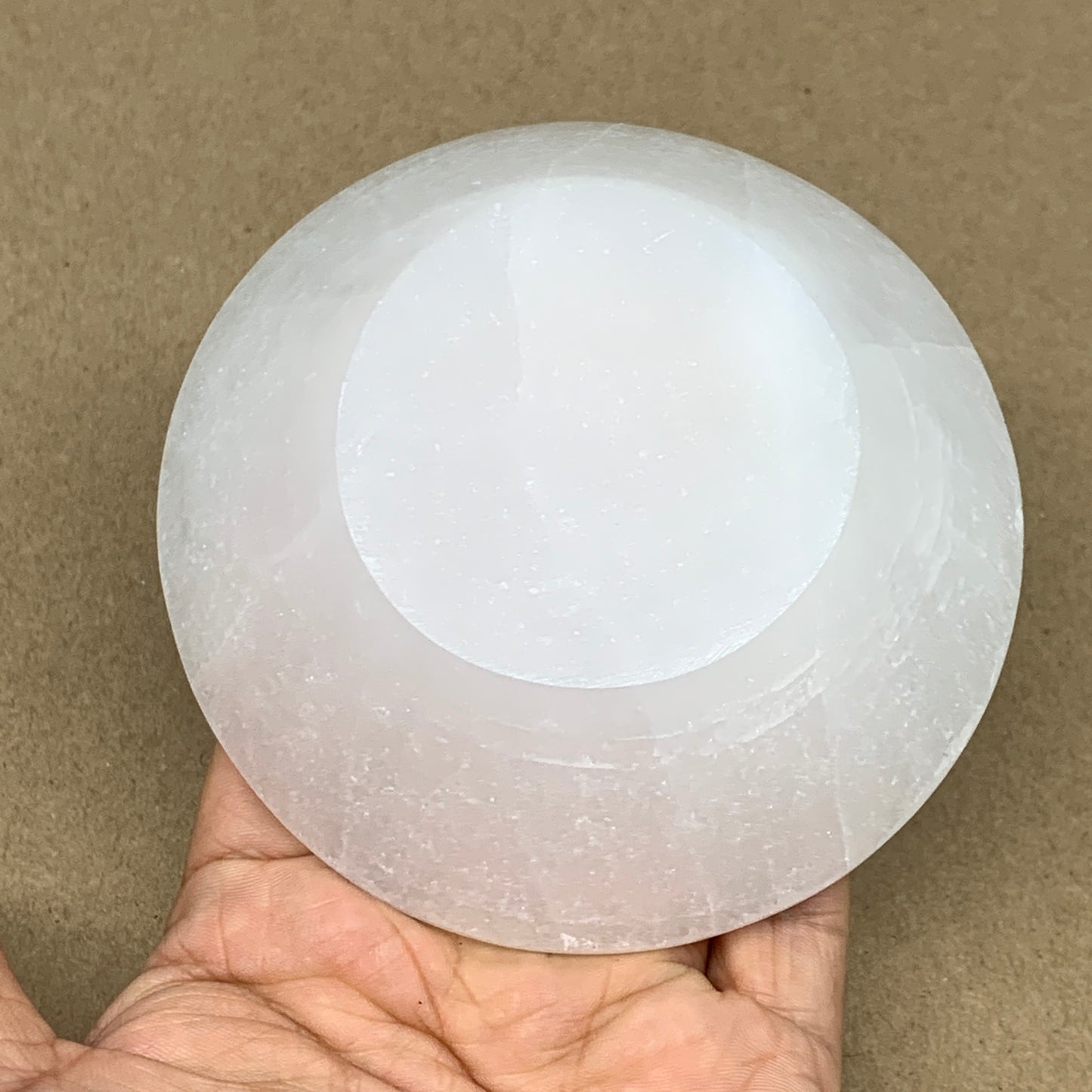 4pcs, 1148g, 3.9"-4" Natural Round Selenite Bowls Crystals from Morocco, B9191