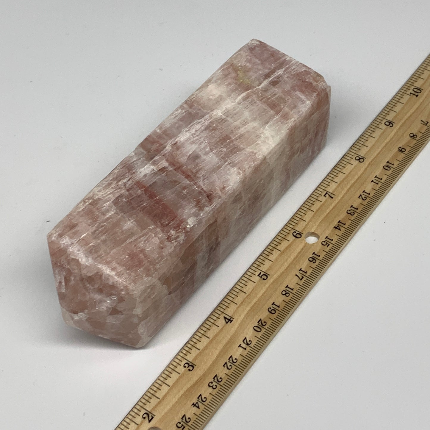 1.84 lbs, 5.9"x1.9" Strawberry Calcite Point Tower Obelisk Crystal, B25316