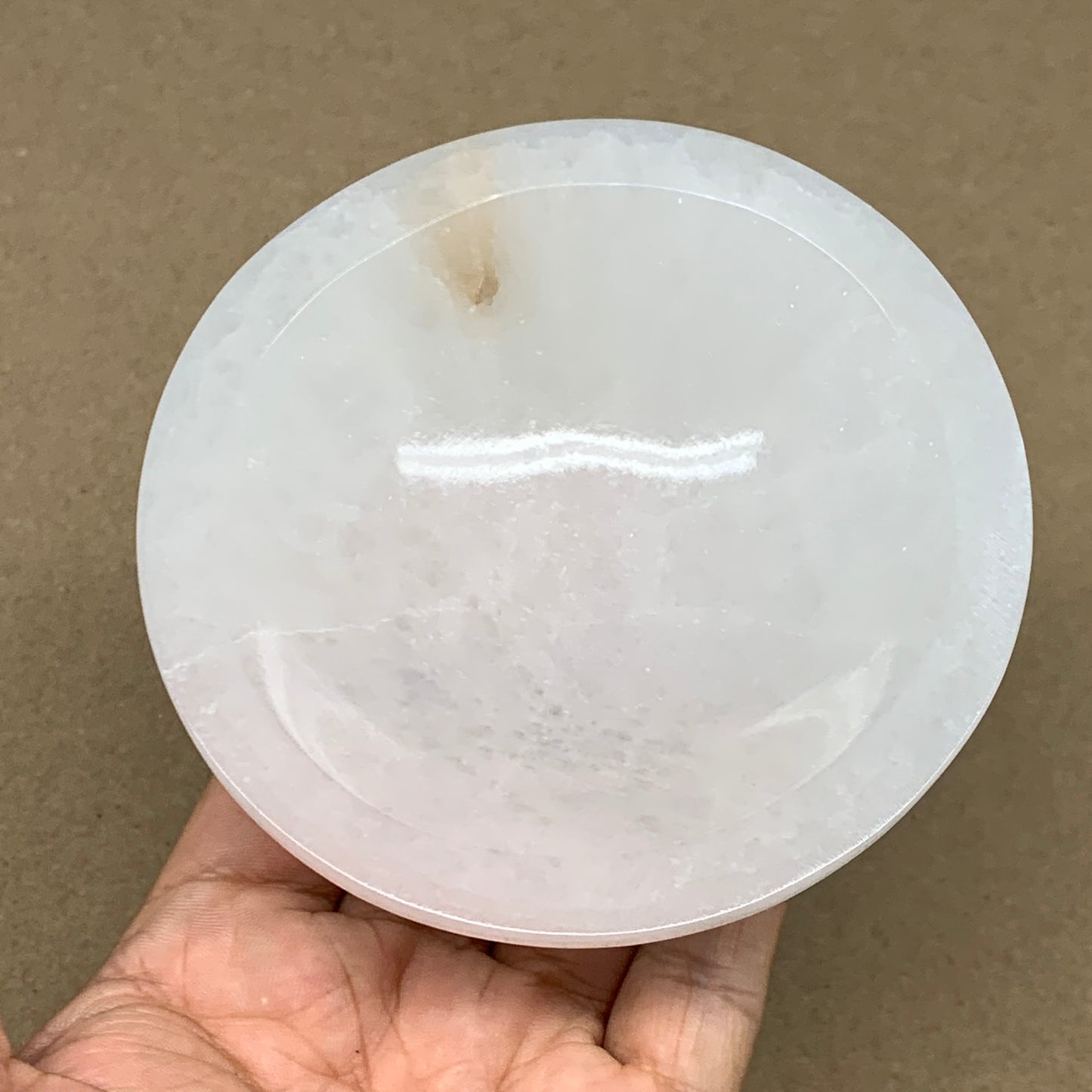 4pcs, 1148g, 3.9"-4" Natural Round Selenite Bowls Crystals from Morocco, B9191